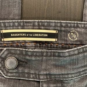 Daughters of the Liberation - Grey bootcut, wide cuff jeans.